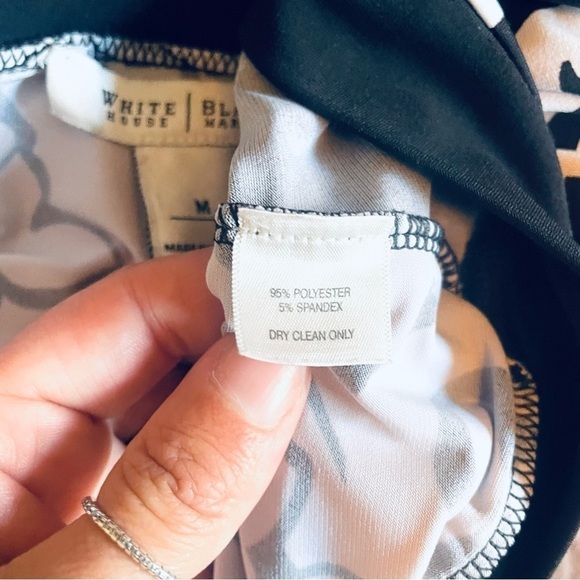 🖤 White House Black Market Black & White Floral Shift Dress – Size M ✨ - Picture 10 of 10